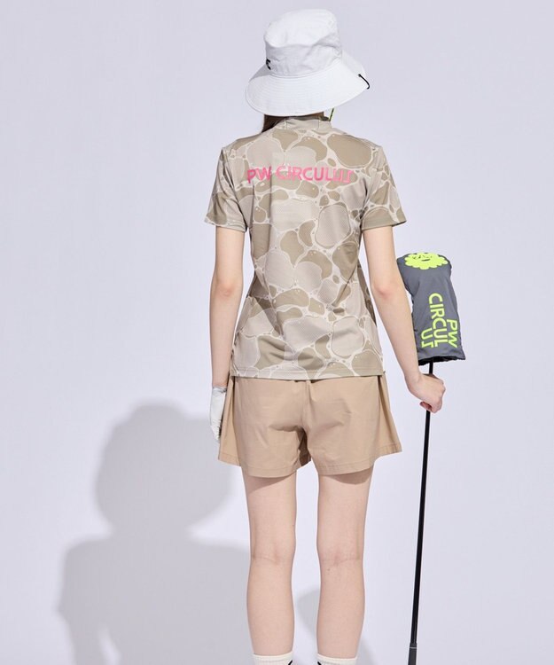 PW CIRCULUS 【MEN】WATER SURFACE プリントモックネックT ゴルフウェア レディース ベージュ系5