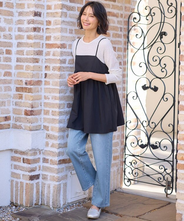 ANY L 【セットアイテム】キャミソール×プルオーバーセット ブラック