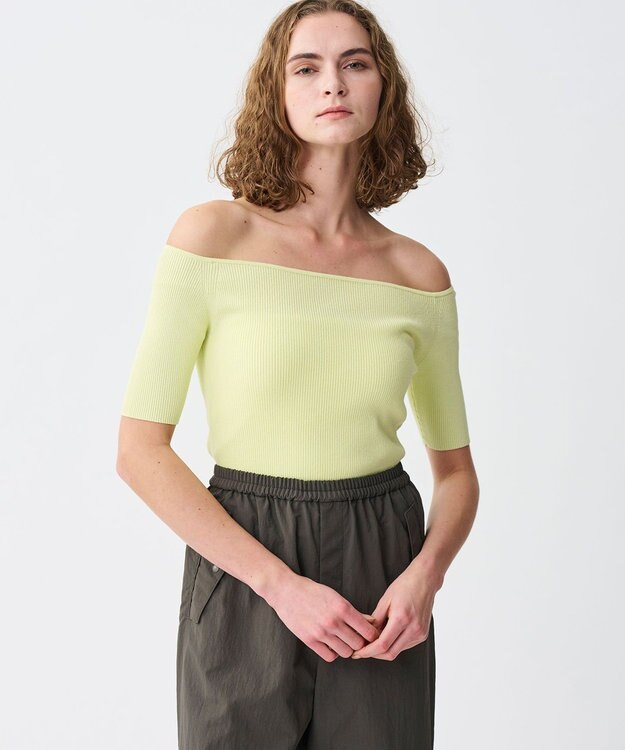 【新品】uncrave リネンニット オフショルトップス uncrave ニット セーター リネンニット オフショルトップス