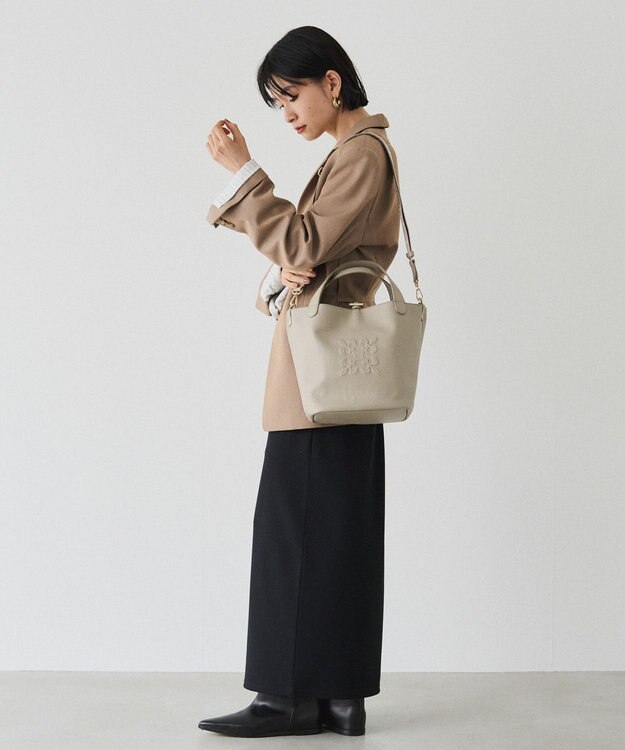 russet 《WEB限定》ソフトレザー2WAYミニトートバッグ(CE-1672-WEB) GrayBeige