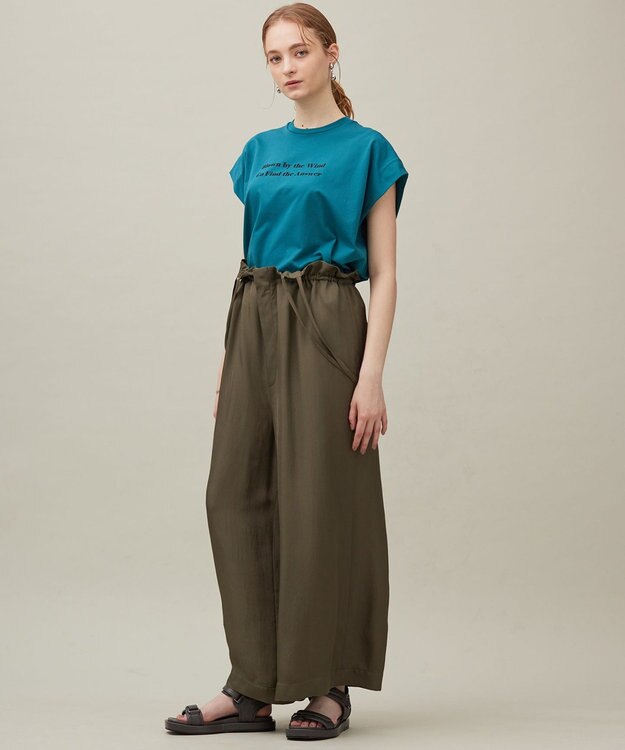 23区 【SACRA】アセテートブライトツイル サロペット カーキ系