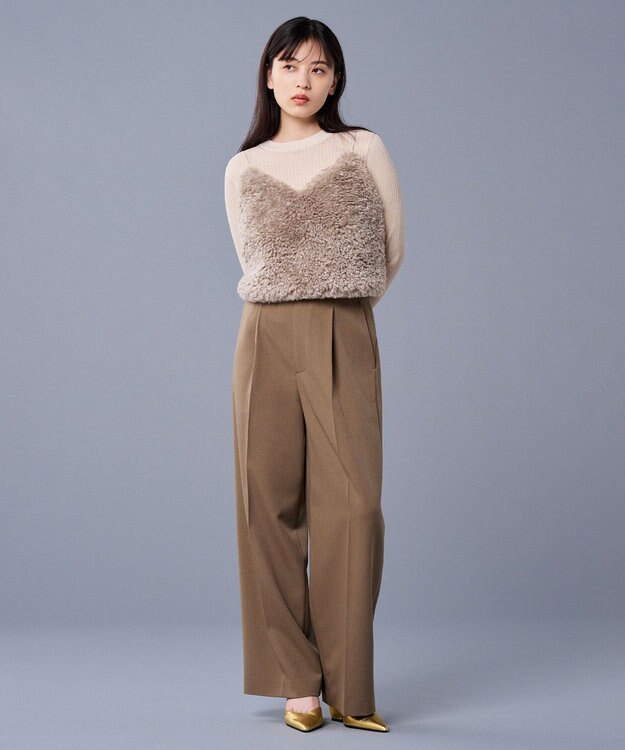 uncrave 【手洗い可】シープライク ファー ビスチェ（uncrave STANDARD） グレージュ