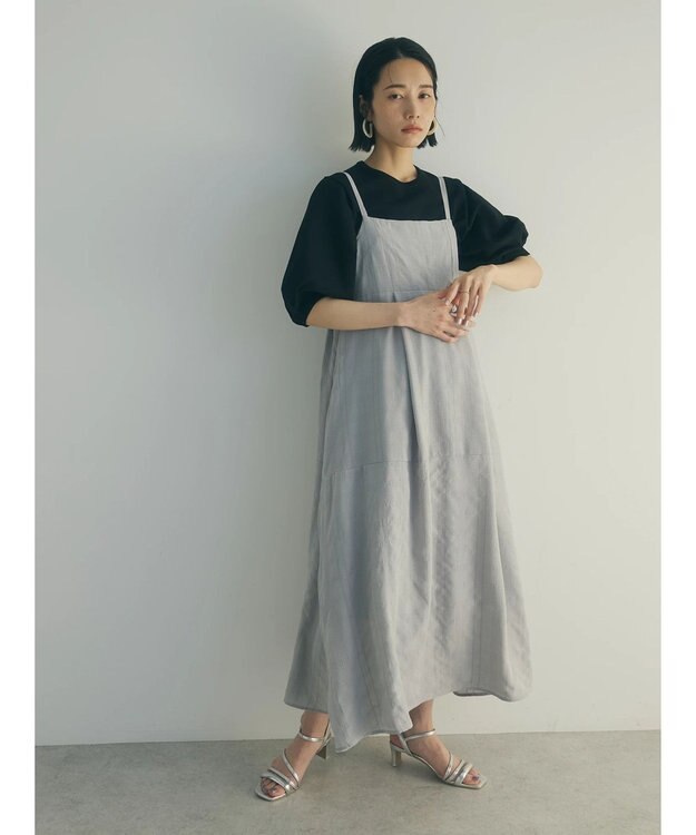 Green Parks ａ．バックギャザーキャミワンピース Light Gray