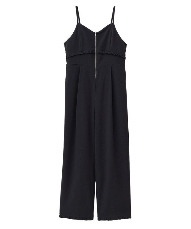 earth music&ecology ミニフリルフロントジップロンパース Black