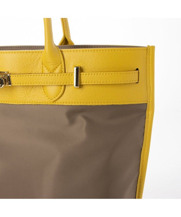 UNBILLION 【テレビ ドラマ着用アイテム】ペルケ perche / ナイロン牛革ヒネリ金具トートバッグ ライトオーク