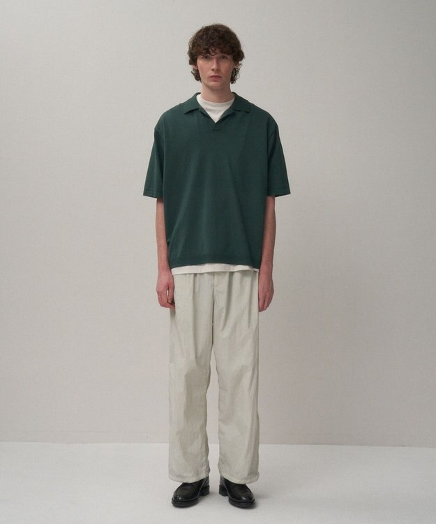 ATON FINE ICE COTTON | スキッパーポロセーター - UNISEX GREEN