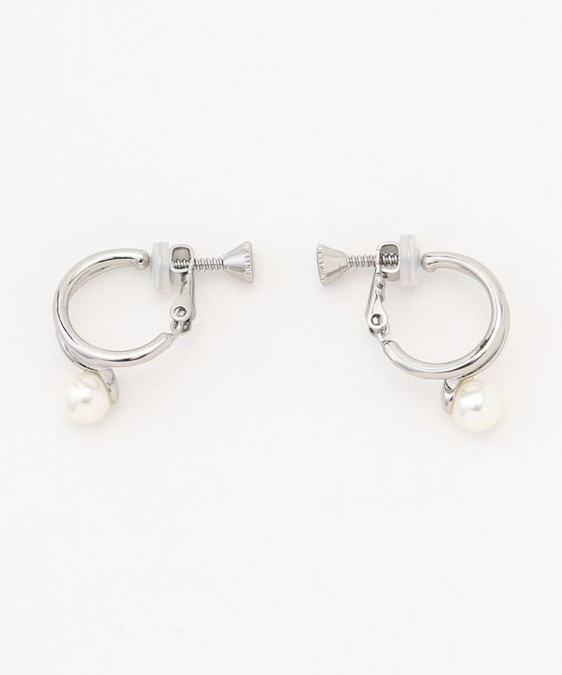 ANY ２連パールフープイヤリング(両耳用) シルバー