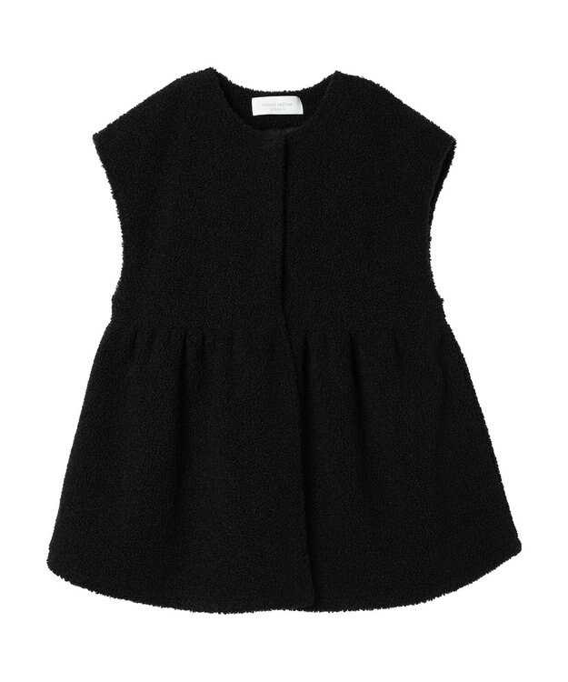 Green Parks フレア裏付きボアベスト Black