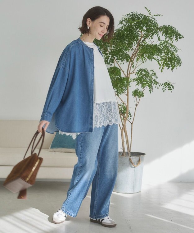 WEGO 【ANGIE VINTAGE】裾レースドッキングロンT ホワイト