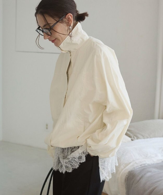 WEGO 【ANGIE VINTAGE】裾レースドッキングロンT ホワイト
