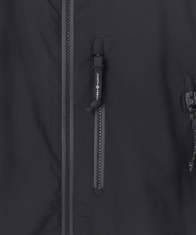 JOSEPH ABBOUD MOUNTAIN 【ECO撥水/耐水性/透湿/防水素材/ストレッチ/軽量/ライナードッキング対応】ボイルドポリエステル マウンテンシェルパーカー ブラック系