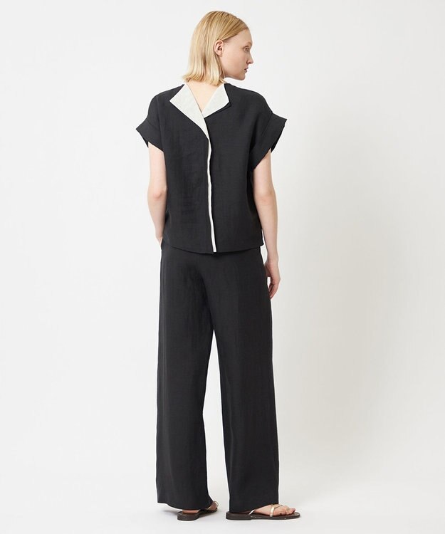 BEIGE， 【S-size】CHESTNUT / ノーカラーブラウス Black