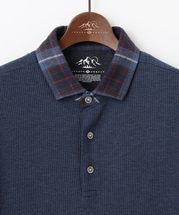 JOSEPH ABBOUD MOUNTAIN 【サスティナブル/吸水速乾】ドライミックスメリノポロ ダルブルー系