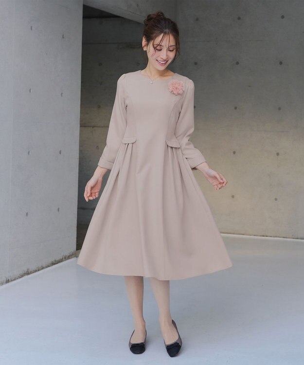 Tiaclasse 【XSサイズ追加・新色追加】サイドフラップワンピース グレージュ