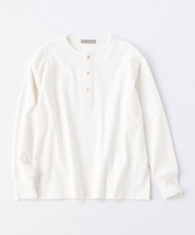 UNFILO MENS コットン ヘンリーネックTEE [23年秋冬商品] シロ