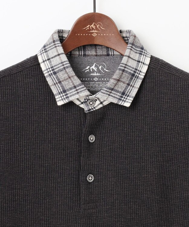 JOSEPH ABBOUD MOUNTAIN 【サスティナブル/吸水速乾】ドライミックスメリノポロ グレー系