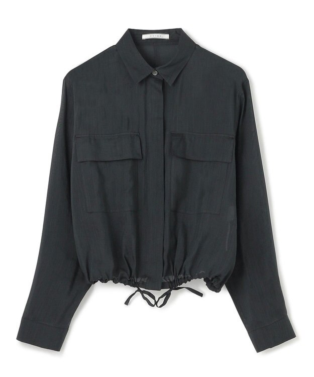 BEIGE， 【洗える・Precious 6月号掲載】PAULINE / ビックポケットドロストリネンブラウス Black