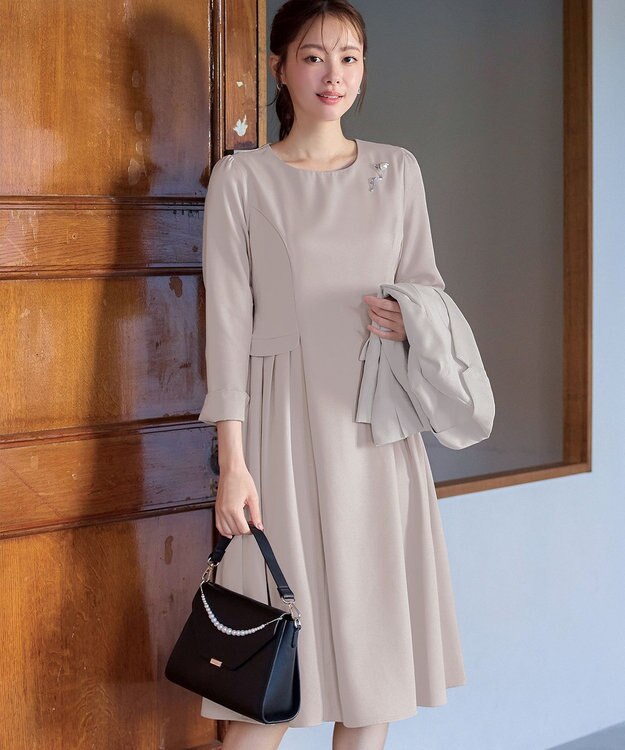 Tiaclasse 【XSサイズ追加・新色追加】サイドフラップワンピース グレージュ