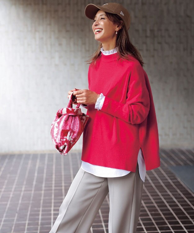 UNFILO イージーケア フリルネック シャツ オフ