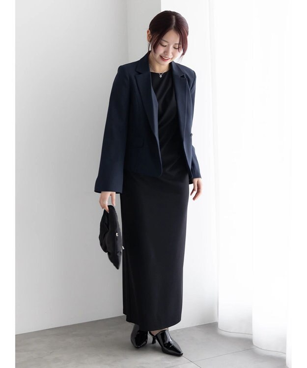 Te chichi ドレープ I ラインワンピース【AOYAMA FASHION ASSOCIATION × Te chichi】 ブラック