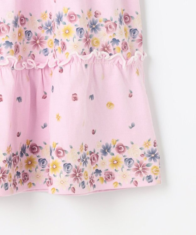 組曲 KIDS 【80-100㎝】ティアードフラワー チュニック ピンク
