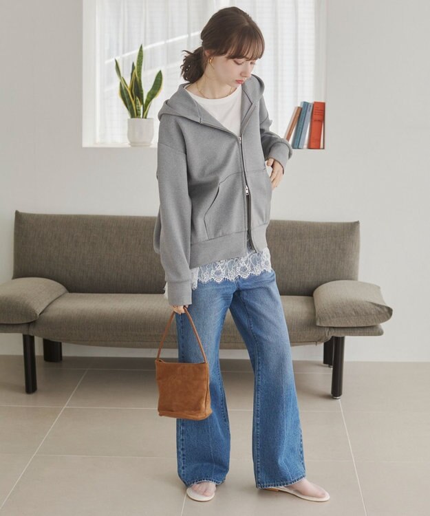 WEGO 【ANGIE VINTAGE】裾レースドッキングロンT ホワイト