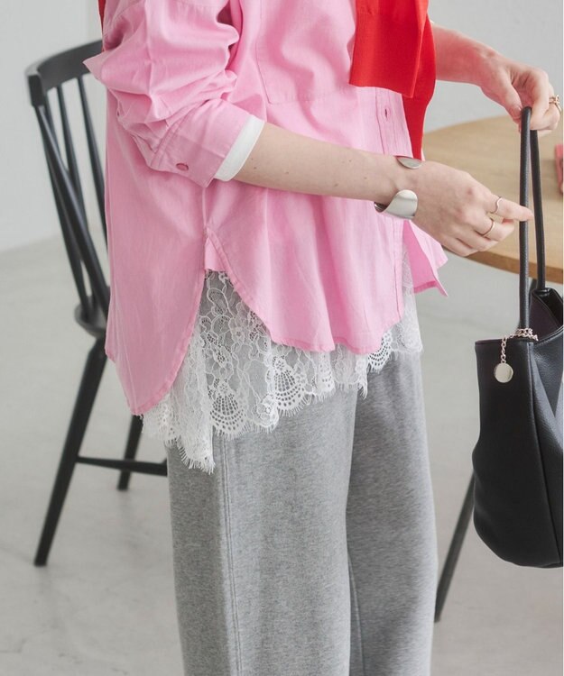 WEGO 【ANGIE VINTAGE】裾レースドッキングロンT ホワイト
