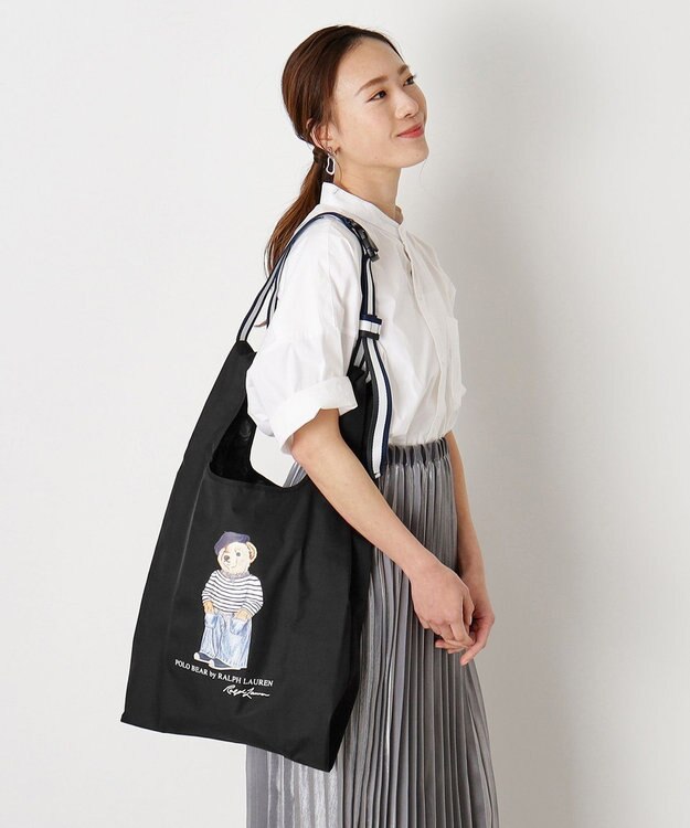 MOONBAT 【2WAY/撥水】POLO RALPH LAUREN(ポロ ラルフローレン)  ベルト付きレインバッグ フレンチベア ブラック