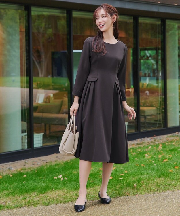Tiaclasse 【XSサイズ追加・新色追加】サイドフラップワンピース チャコールグレー