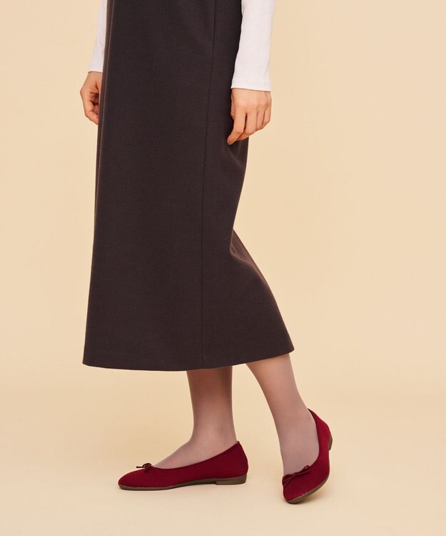 steppi 【洗える/撥水】ラウンド バレエ パンプス ボルドー