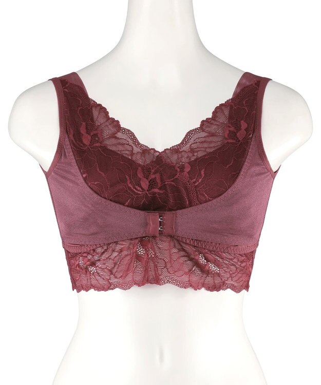 San-ai Resort（三愛水着楽園） 毎日らくちん 楽しくバストケアもちもちナイトブラ【ナイト＆ディブラ】フロントホックあり 【northerly】 バーガンディ