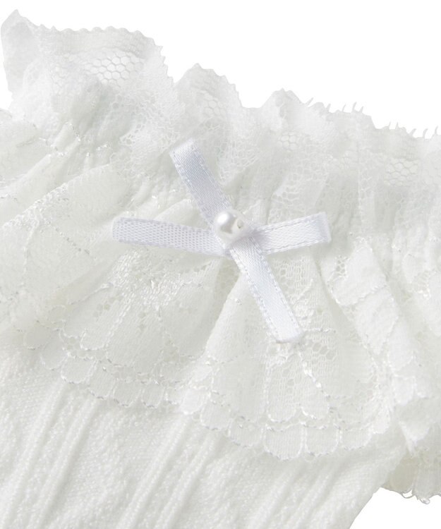 MIKI HOUSE HOT BISCUITS 【ミキハウス】【11-21cm】 レース付きハイソックス 白