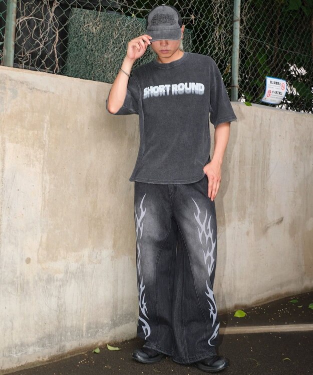 WEGO トライバルデニムパンツ デニムブラックソノタ