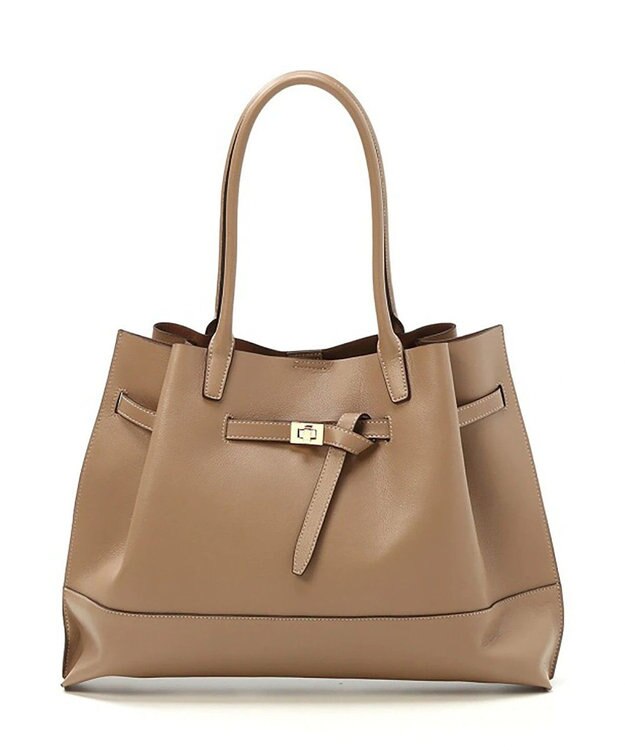 TOPKAPI 【TREASURE TOPKAPI】シュリンクレザー ベルトデザインA4トートバッグ グレージュ