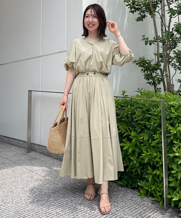 UNFILO 【セレSTORYコラボ】スポ可愛 シャカ楽ストレッチ スカート ベージュ系