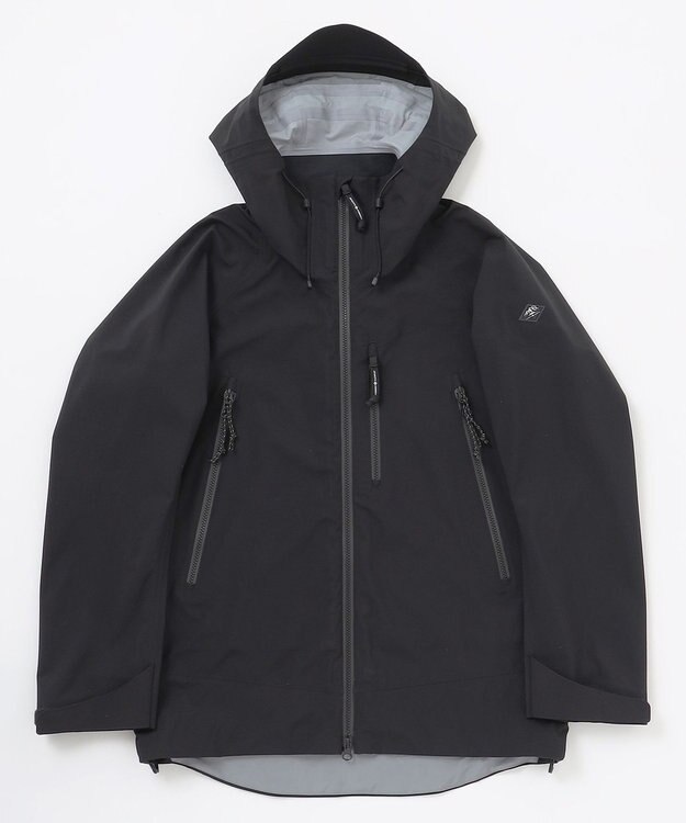 JOSEPH ABBOUD MOUNTAIN 【ECO撥水/耐水性/透湿/防水素材/ストレッチ/軽量/ライナードッキング対応】ボイルドポリエステル マウンテンシェルパーカー ブラック系