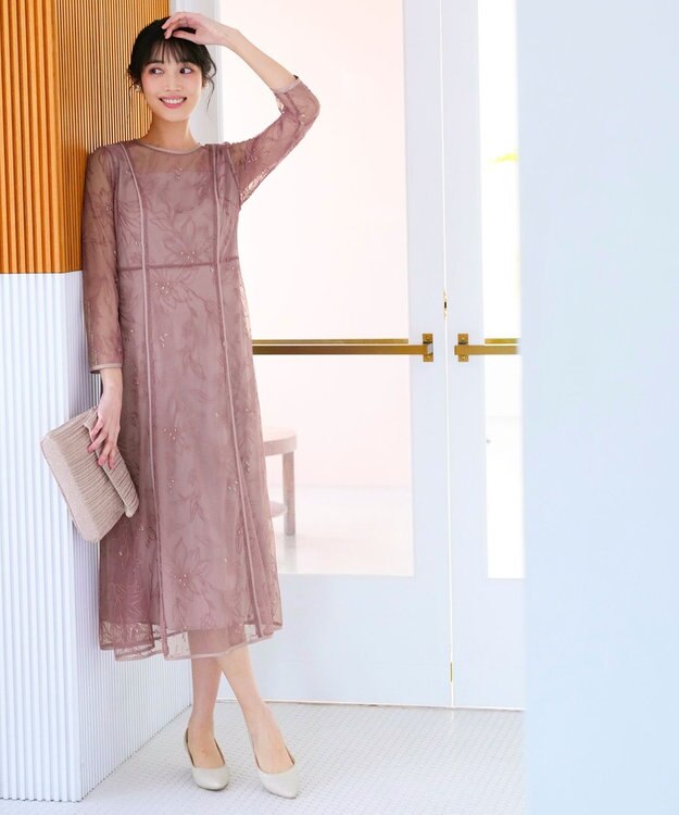 ANY SIS 【Lily Calin】グレースフラワー ドレス ピンク