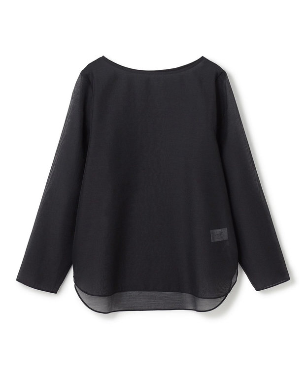 UNFILO シアー ラウンドテールブラウス ブラック