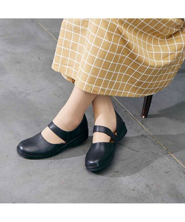 ing <ing>【WEB限定】【3E】カジュアルフラットシューズ ブラック