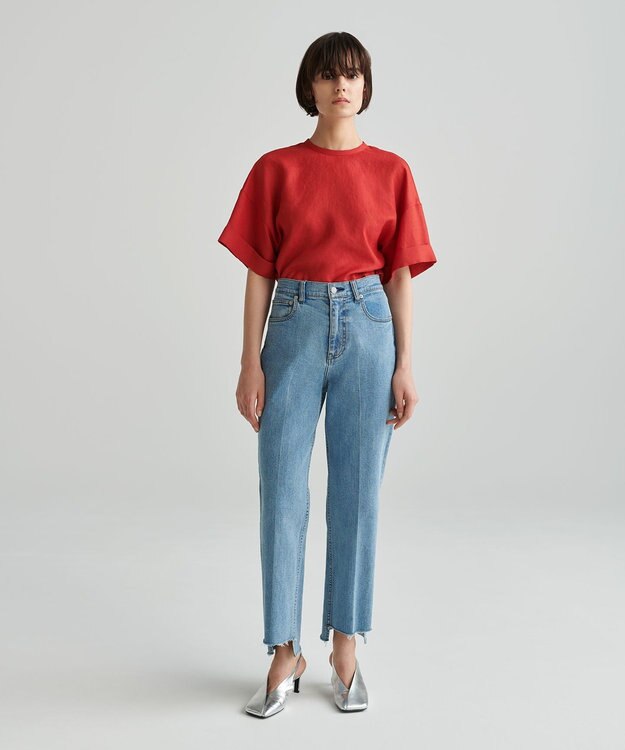 NAVE 【ReNAVE　洗える】スラブツイルブラウス レッド系