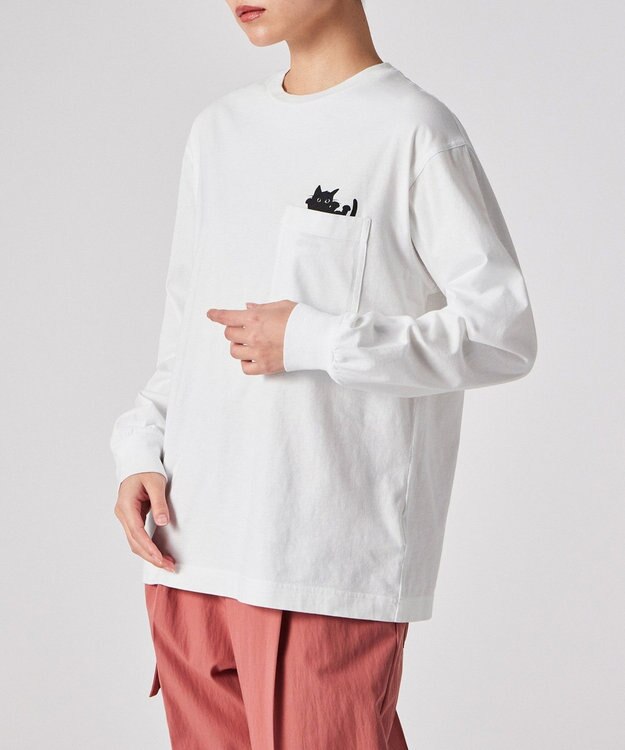 Paul Smith キャット プリント 長袖Tシャツ ホワイト