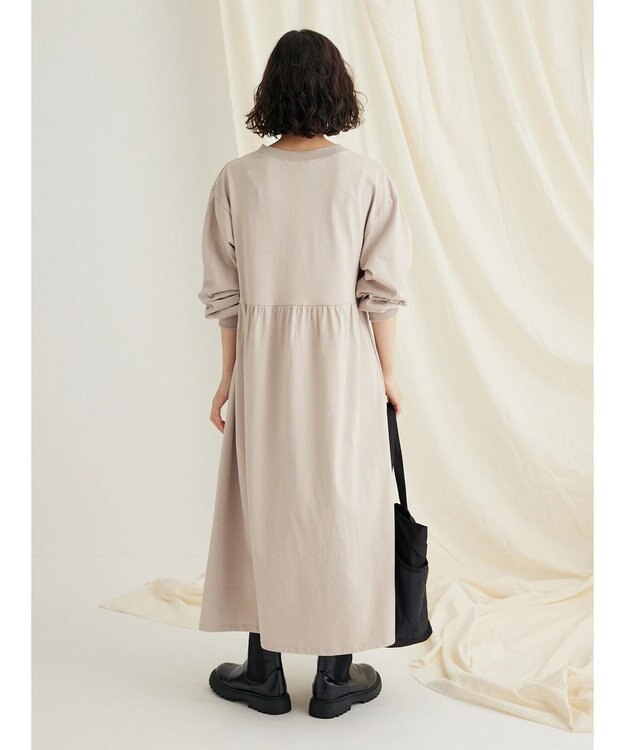 CRAFT STANDARD BOUTIQUE ウ゛ィンテージ風天竺　フロッキークラックＰＴ　ＯＰ　 Gray Beige