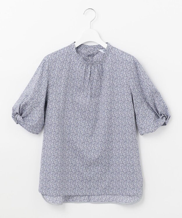 J.PRESS LADIES S 【洗える】LIBERTY Pepper&Coward スタンドカラー ブラウス ネイビー系5