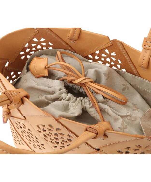 genten フラッターバスケット 手提げバッグ ヌメベージュ