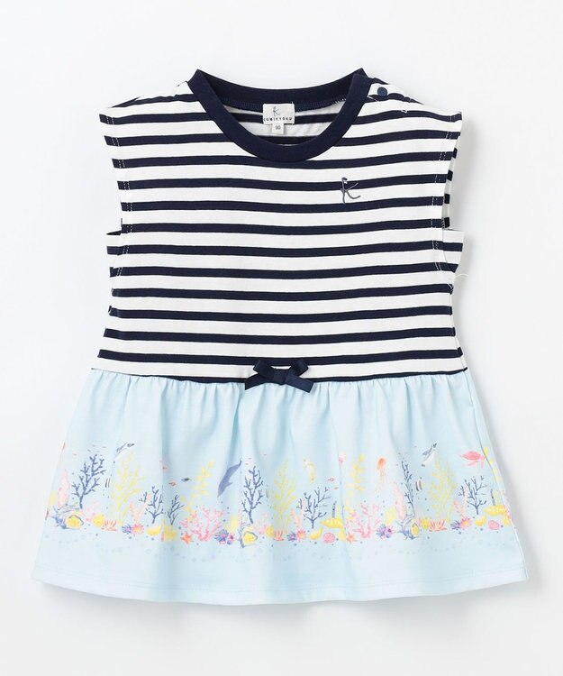 組曲 KIDS 【80-100㎝】ENOSUI Border Tシャツ ネイビー系1