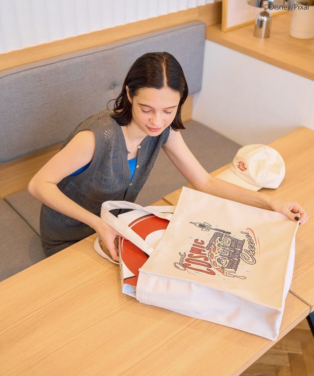 AMERICAN HOLIC Pizza Planet キャンバストートバッグ Ivory