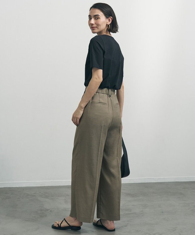 UNFILO 【セットアップ着用可】TENNEN TOUCH タックワイドパンツ カーキ