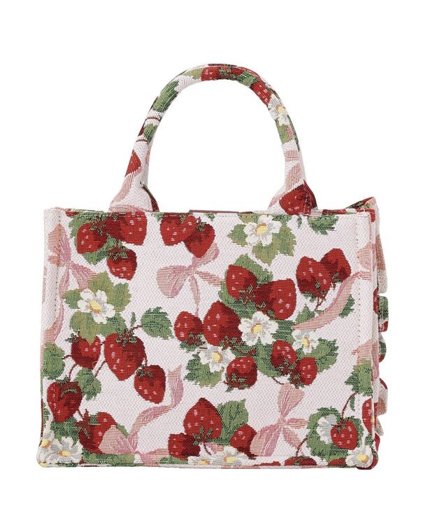 Maison de FLEUR いちごゴブランフロントフリルバッグ Red