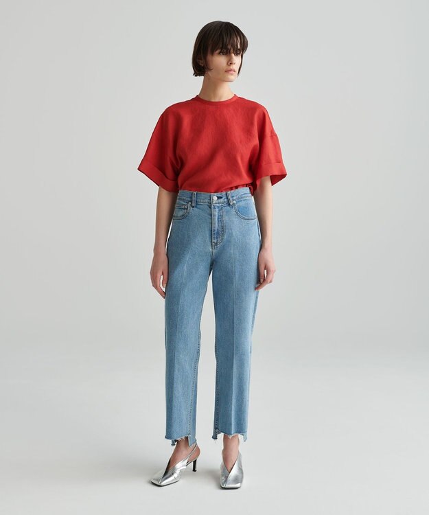 NAVE 【ReNAVE　洗える】スラブツイルブラウス レッド系