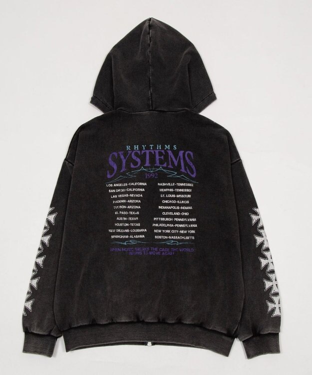 WEGO 【ユニセックス着用ITEM】ブリーチグラフィックZIPパーカー 柄2